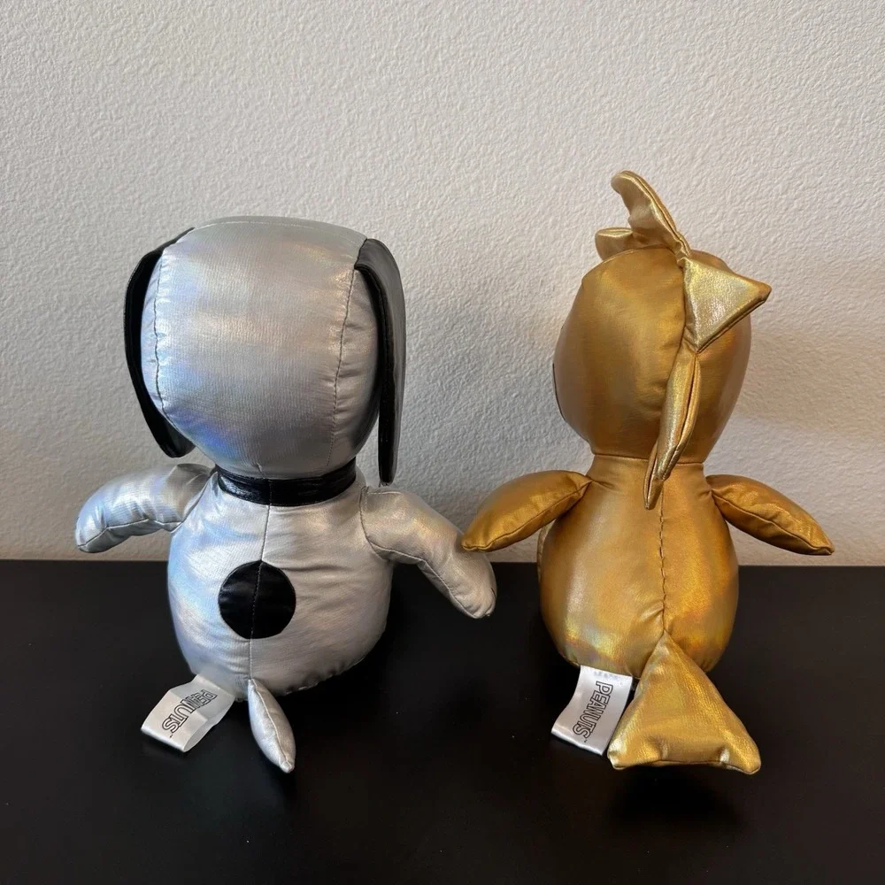 Peanuts 75th Anniversary Snoopy Woodstock Plush Silver Gold Kohls Cares NWT